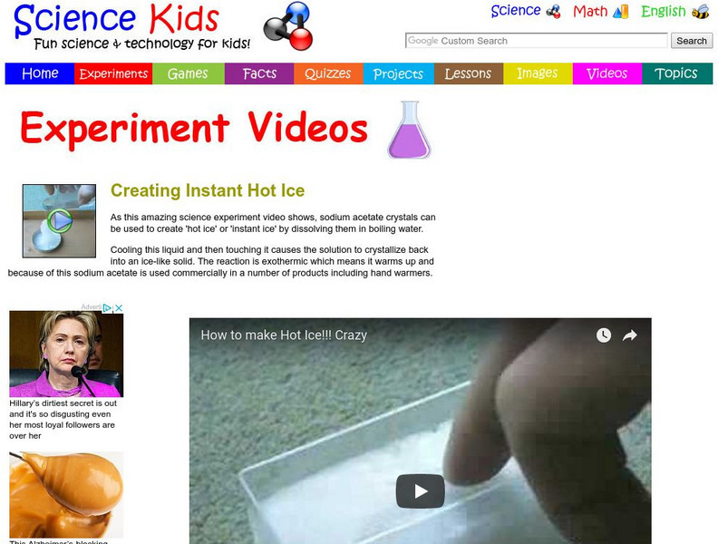 Science Kids: Experiment Video: Creating Instant Hot Ice Instructional Video