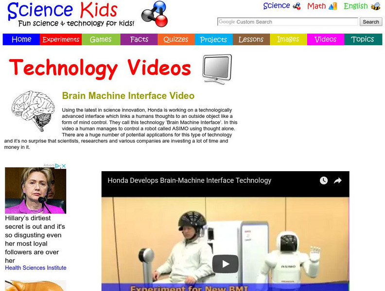 Science Kids: Technology Videos: Brain Machine Interface Video Instructional Video