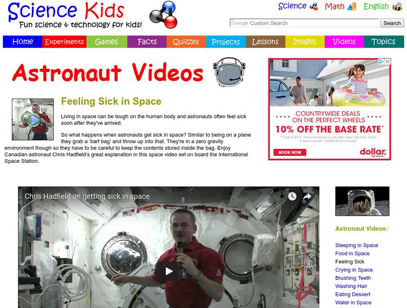 Science Kids: Astronaut Videos: Feeling Sick in Space Instructional Video