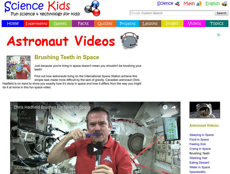 Science Kids: Astronaut Videos: Brushing Teeth in Space Instructional