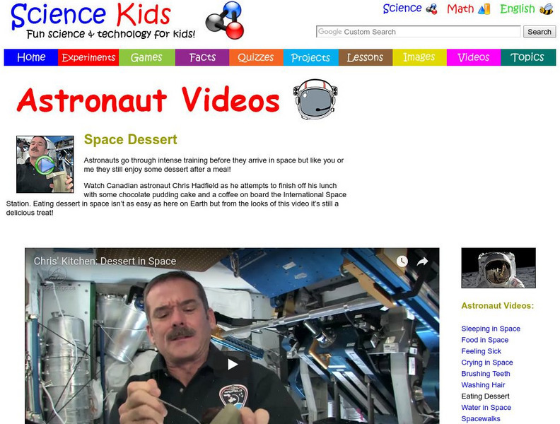 Science Kids: Astronaut Videos: Space Dessert Instructional Video