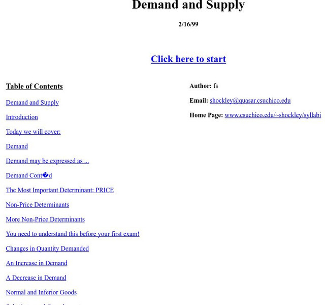 California State University, Chico: Demand and Supply PPT California State University, Chico: Demand and Supply PPT