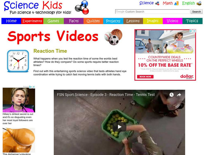Science Kids: Sports Videos: Reaction Time Instructional Video