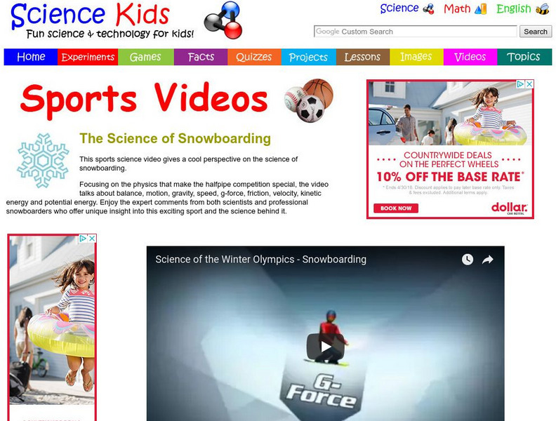 Science Kids: Sports Videos: The Science of Snowboarding Instructional Video