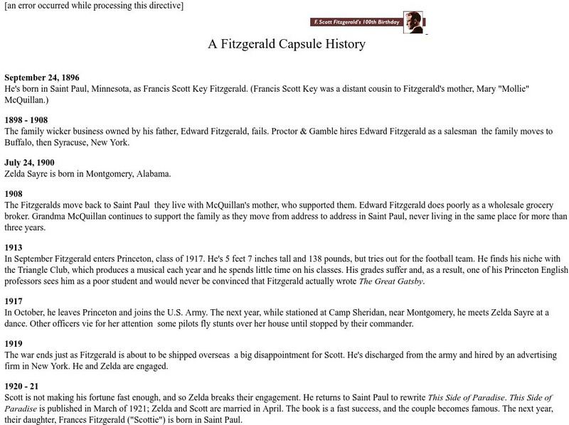 Minnesota Public Radio: F. Scott Fitzgerald Website Minnesota Public Radio: F. Scott Fitzgerald Website