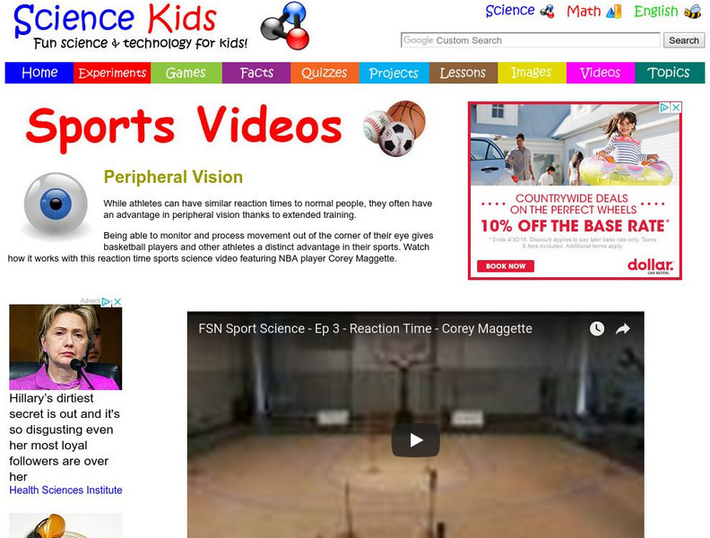 Science Kids: Sports Videos: Peripheral Vision Instructional Video