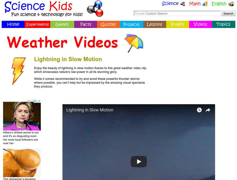Science Kids: Weather Videos: Lightning in Slow Motion Instructional Video