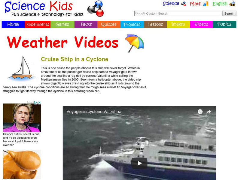 Science Kids: Weather Videos: Cruise Ship in a Cyclone Instructional Video