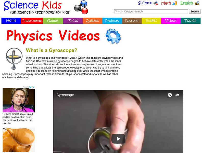 Science Kids: Physics Video: What Is a Gyroscope? Instructional Video