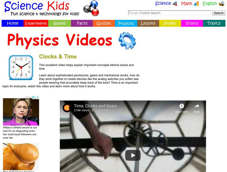 Science Kids: Physics Videos: Clocks & Time Instructional Video