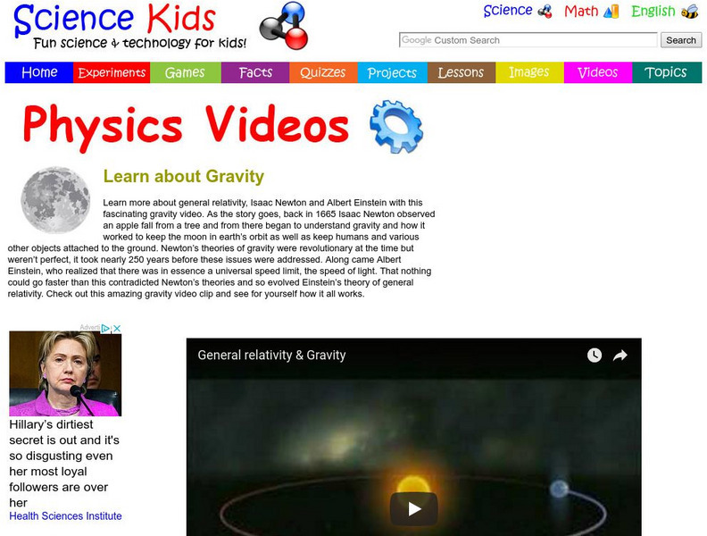 Science Kids: Physics Gravity: Learn About Gravity Instructional Video Science Kids: Physics Gravity: Learn About Gravity Instructional Video