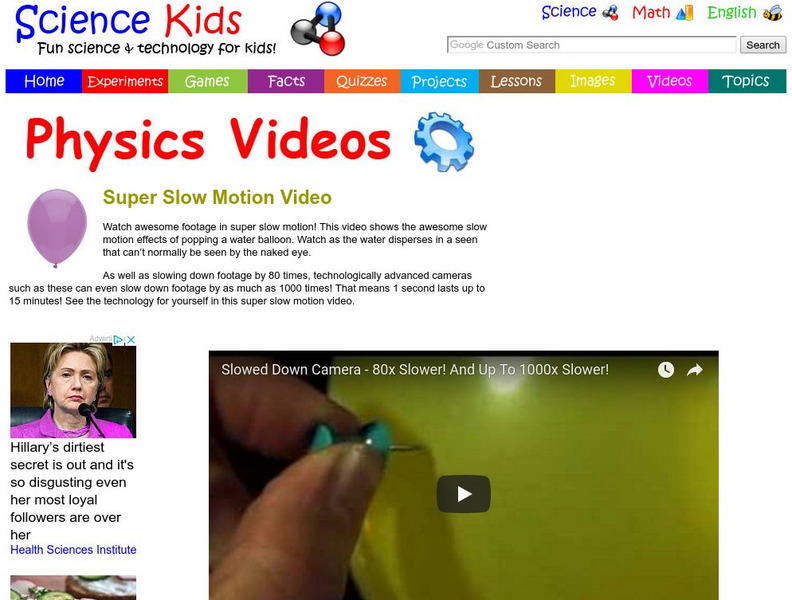 Science Kids: Super Slow Motion Video Instructional Video