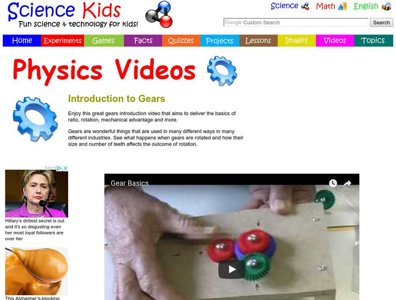 Science Kids: Physics Videos: Introduction to Gears Instructional Video