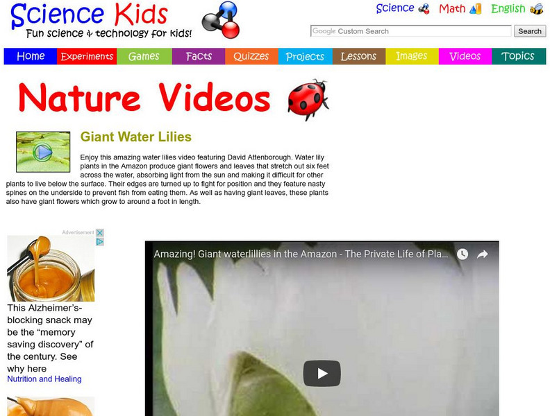 Science Kids: Nature Videos: Giant Water Lillies Instructional Video