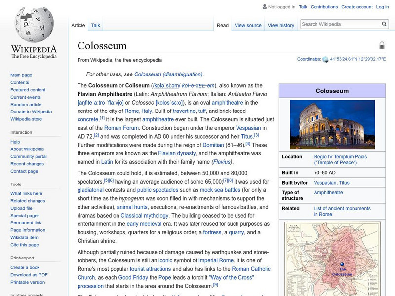 Wikipedia: Colosseum Handout Wikipedia: Colosseum Handout