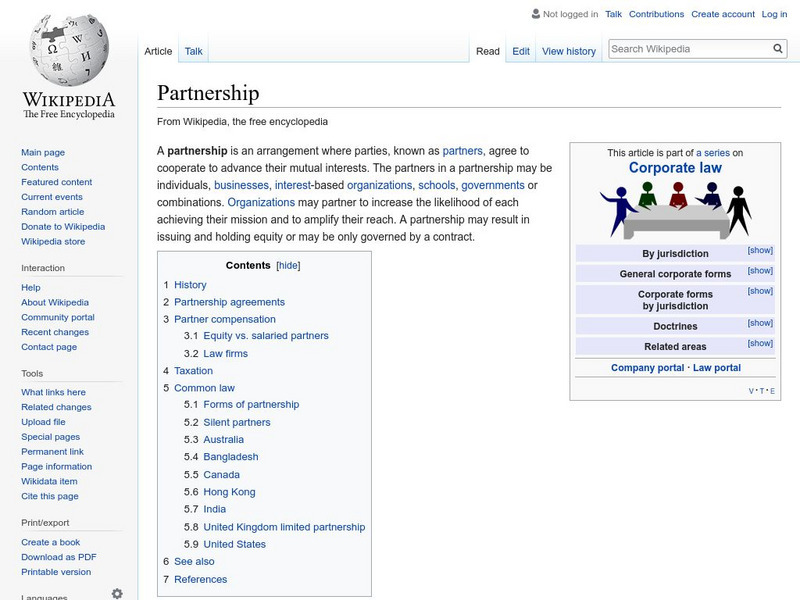 Wikipedia: Partnership Handout