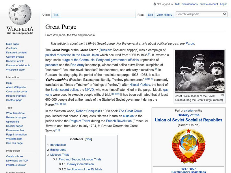Wikipedia: Great Purge Handout Wikipedia: Great Purge Handout