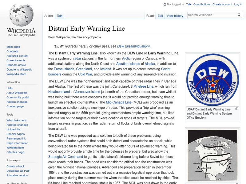 Wikipedia: Distant Early Warning Line Handout