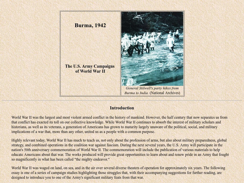 Ibiblio: Hyperwar: Burma Campaign, 1942 Website Ibiblio: Hyperwar: Burma Campaign, 1942 Website