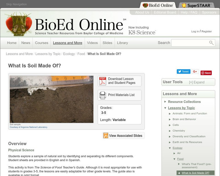 Bio Ed Online: What Is Soil Made Of? Lesson Plan Bio Ed Online: What Is Soil Made Of? Lesson Plan