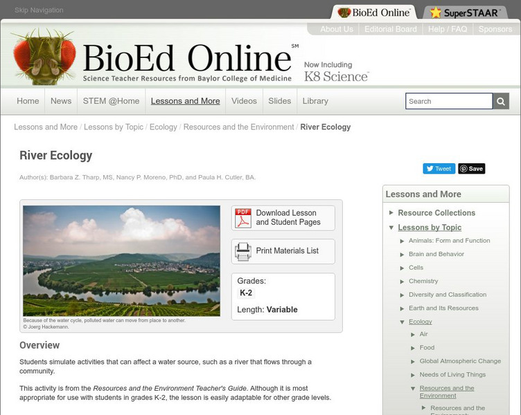 Bio Ed Online: River Ecology Lesson Plan Bio Ed Online: River Ecology Lesson Plan