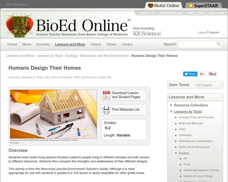Bio Ed Online: Resources and the Environment: Humans Design Their Homes Lesson Plan Bio Ed Online: Resources and the Environment: Humans Design Their Homes Lesson Plan