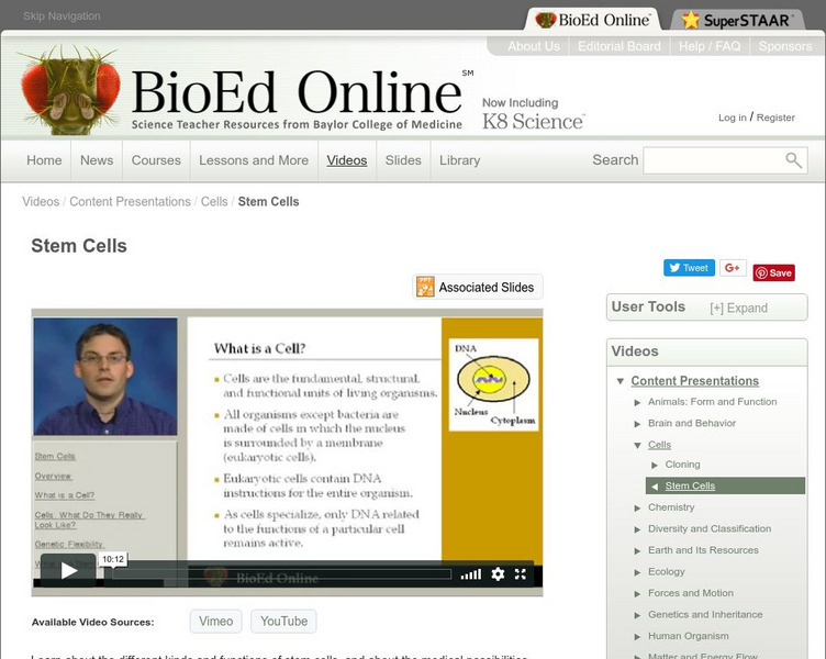 Bio Ed Online: Stem Cells Instructional Video Bio Ed Online: Stem Cells Instructional Video