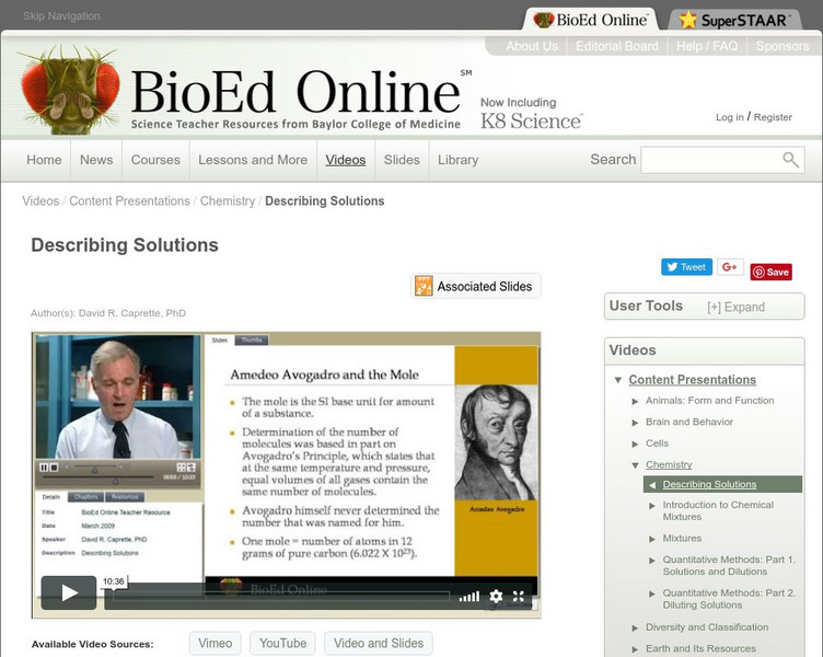 Bio Ed Online: Describing Solutions Instructional Video Bio Ed Online: Describing Solutions Instructional Video