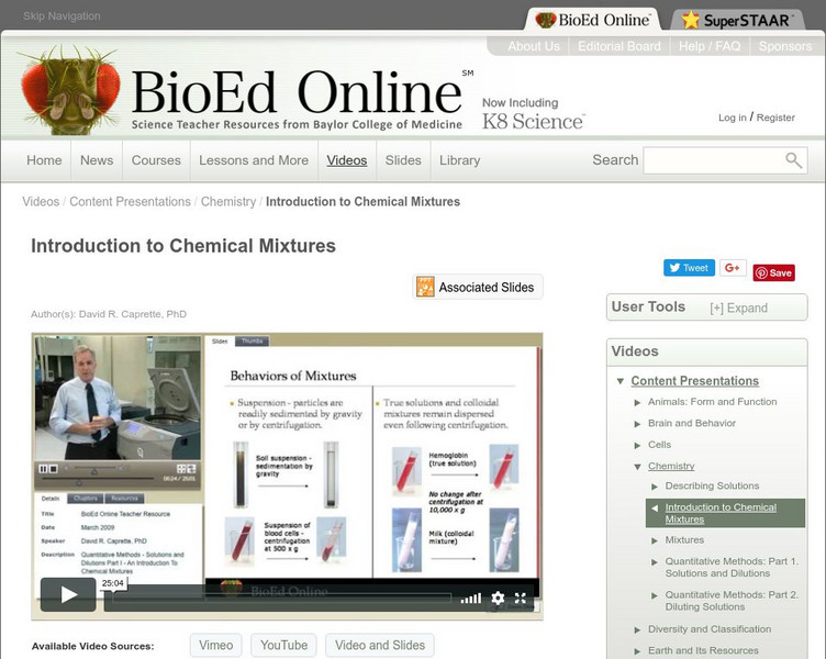Bio Ed Online: Introduction to Chemical Mixtures Instructional Video Bio Ed Online: Introduction to Chemical Mixtures Instructional Video