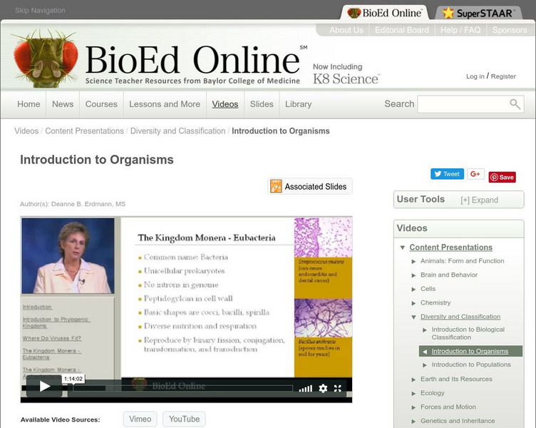 Bio Ed Online: Introduction to Organisms Instructional Video Bio Ed Online: Introduction to Organisms Instructional Video