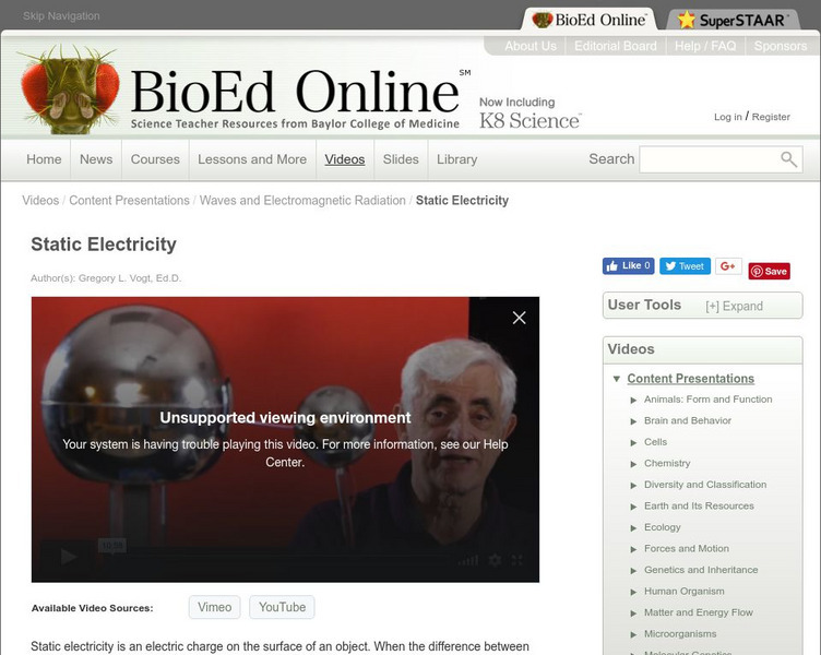 Bio Ed Online: Static Electricity Instructional Video Bio Ed Online: Static Electricity Instructional Video