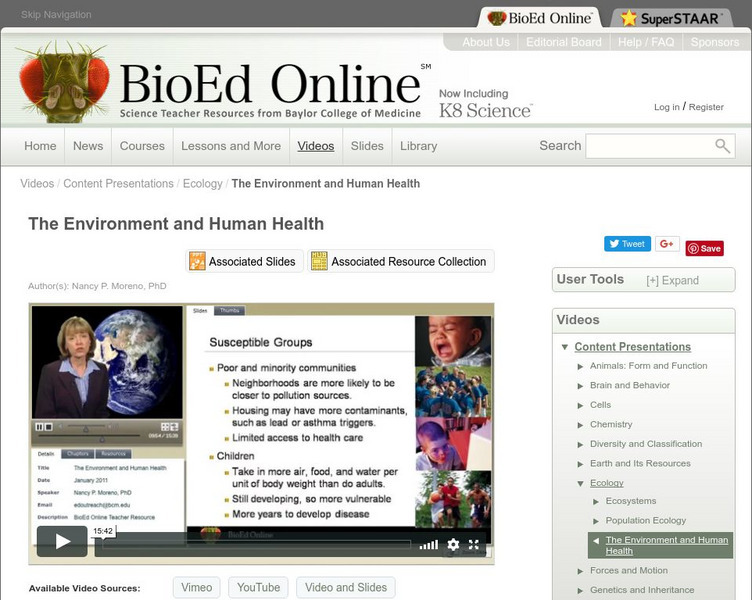 Bio Ed Online:the Environment and Human Health Instructional Video Bio Ed Online:the Environment and Human Health Instructional Video