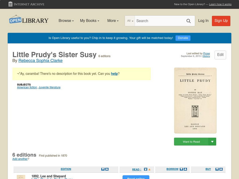 Open Library: Little Prudy eBook