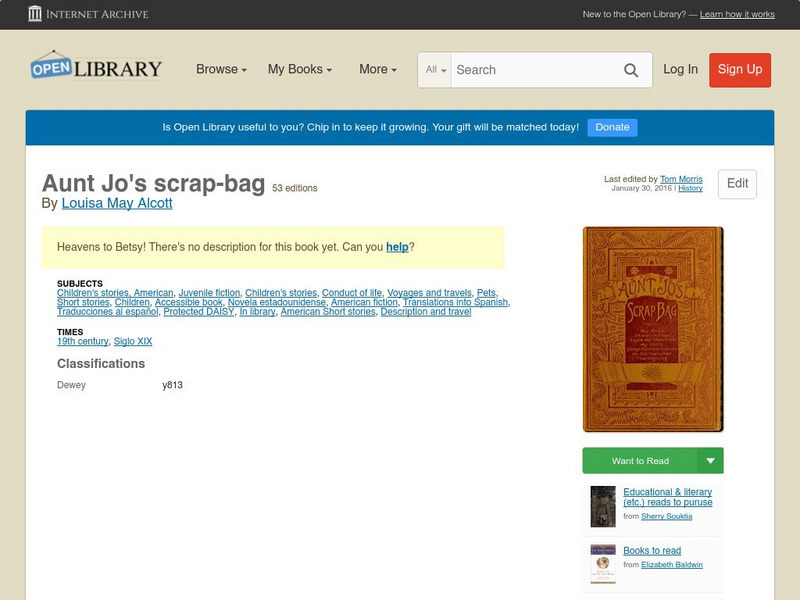 Open Library: Aunt Jo's Scrap Bag eBook