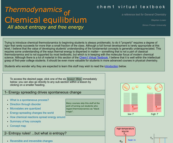 Chem1 Virtual Textbook: Thermodynamics of Chemical Equilibrium eBook
