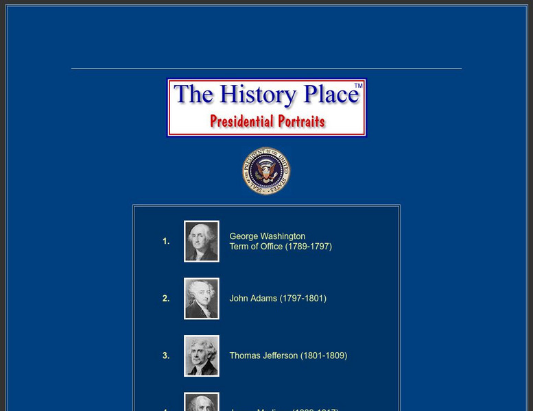 The History Place: Presidential Portraits Graphic