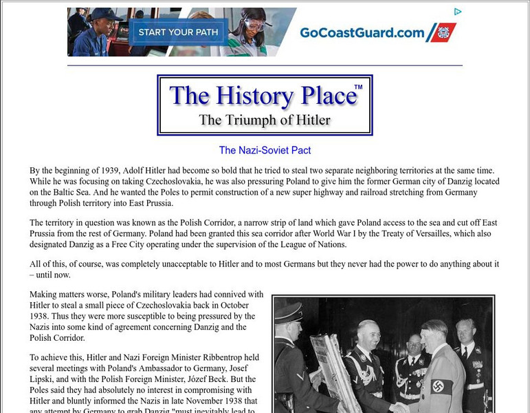The History Place: The Triumph of Hitler: The Nazi Soviet Pact Handout The History Place: The Triumph of Hitler: The Nazi Soviet Pact Handout