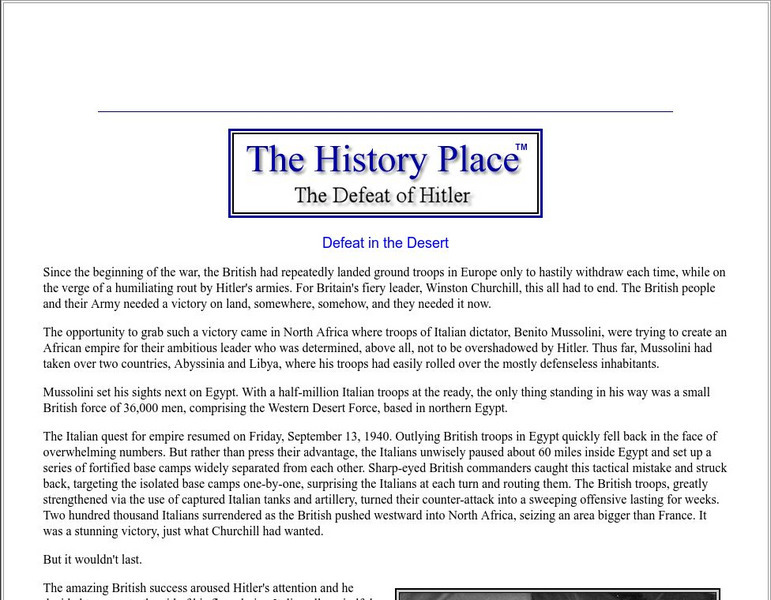 The History Place: The Defeat of Hitler: Defeat in the Desert Handout The History Place: The Defeat of Hitler: Defeat in the Desert Handout