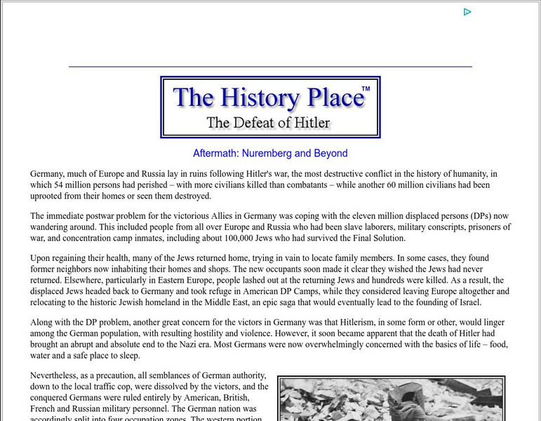 The History Place: The Defeat of Hitler: Aftermath: Nuremberg and Beyond Handout The History Place: The Defeat of Hitler: Aftermath: Nuremberg and Beyond Handout