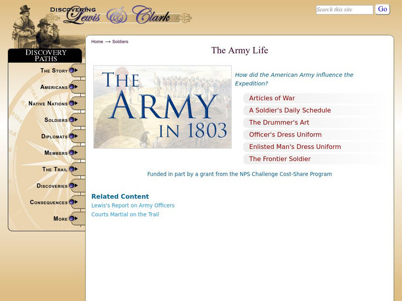 Discovering Lewis & Clark: The Army in 1803 Website Discovering Lewis & Clark: The Army in 1803 Website