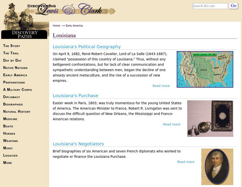 Discovering Lewis & Clark: The Louisiana Purchase Website Discovering Lewis & Clark: The Louisiana Purchase Website