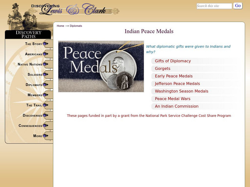 Discovering Lewis & Clark: Peace Medals Article Discovering Lewis & Clark: Peace Medals Article