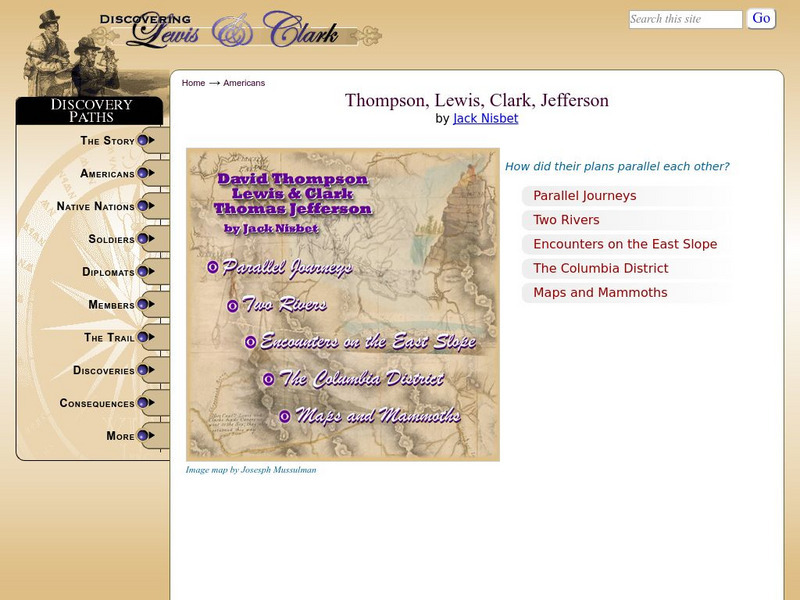 Discovering Lewis & Clark: Thompson, Lewis, Clark, Jefferson Article Discovering Lewis & Clark: Thompson, Lewis, Clark, Jefferson Article