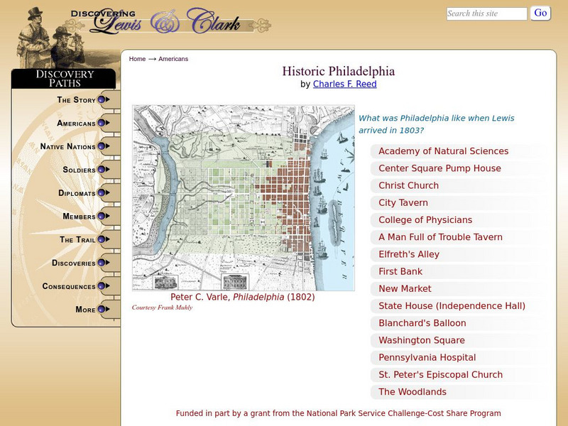 Discovering Lewis & Clark: Historic Philadelphia Website Discovering Lewis & Clark: Historic Philadelphia Website