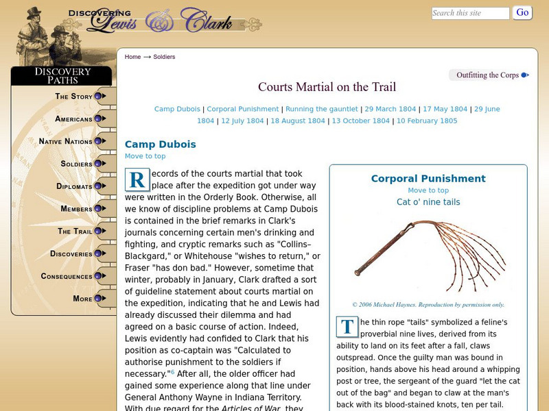Discovering Lewis & Clark: Courts Martial on the Trail Article Discovering Lewis & Clark: Courts Martial on the Trail Article