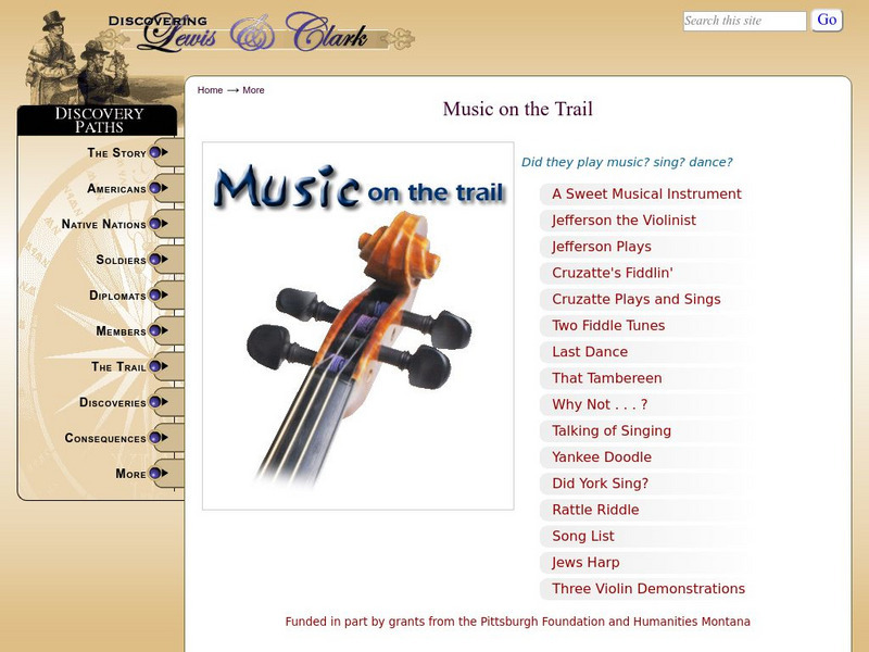 Discovering Lewis & Clark: Music on the Trail Article Discovering Lewis & Clark: Music on the Trail Article