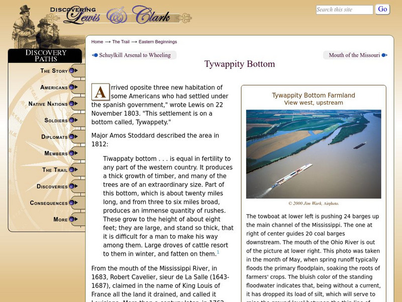 Discovering Lewis & Clark: Tywappity Bottom Article