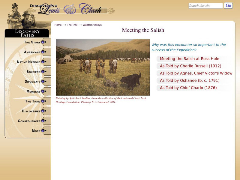 Discovering Lewis & Clark: Meeting the Salish Website Discovering Lewis & Clark: Meeting the Salish Website