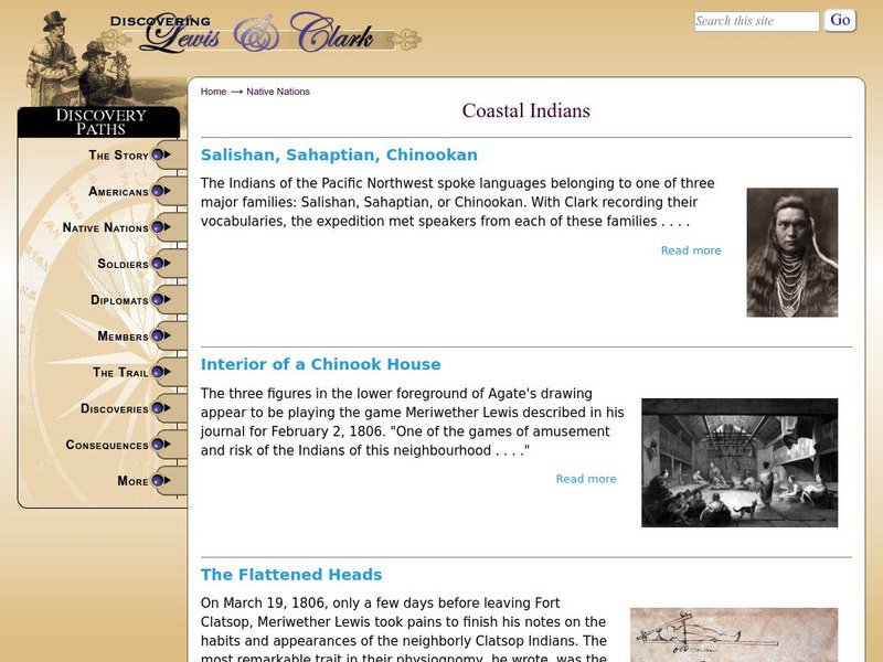 Discovering Lewis & Clark: Coastal Indians Website Discovering Lewis & Clark: Coastal Indians Website