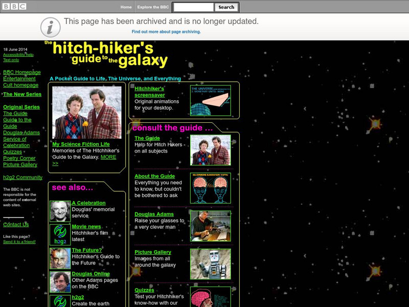 Bb Ci: The Hitchhiker's Guide to the Galaxy Website Bb Ci: The Hitchhiker's Guide to the Galaxy Website